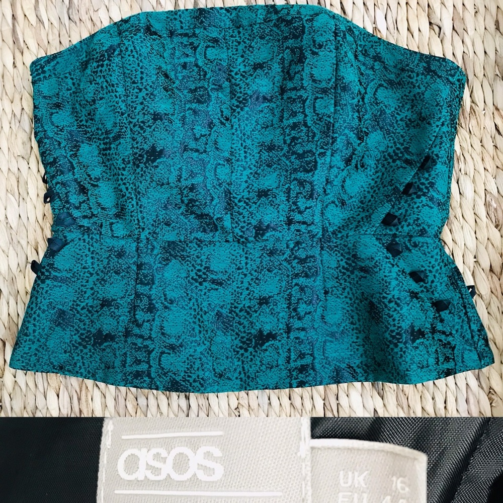 ASOS Animal Print BUSTIER Corset TOP Size 12 As-Is